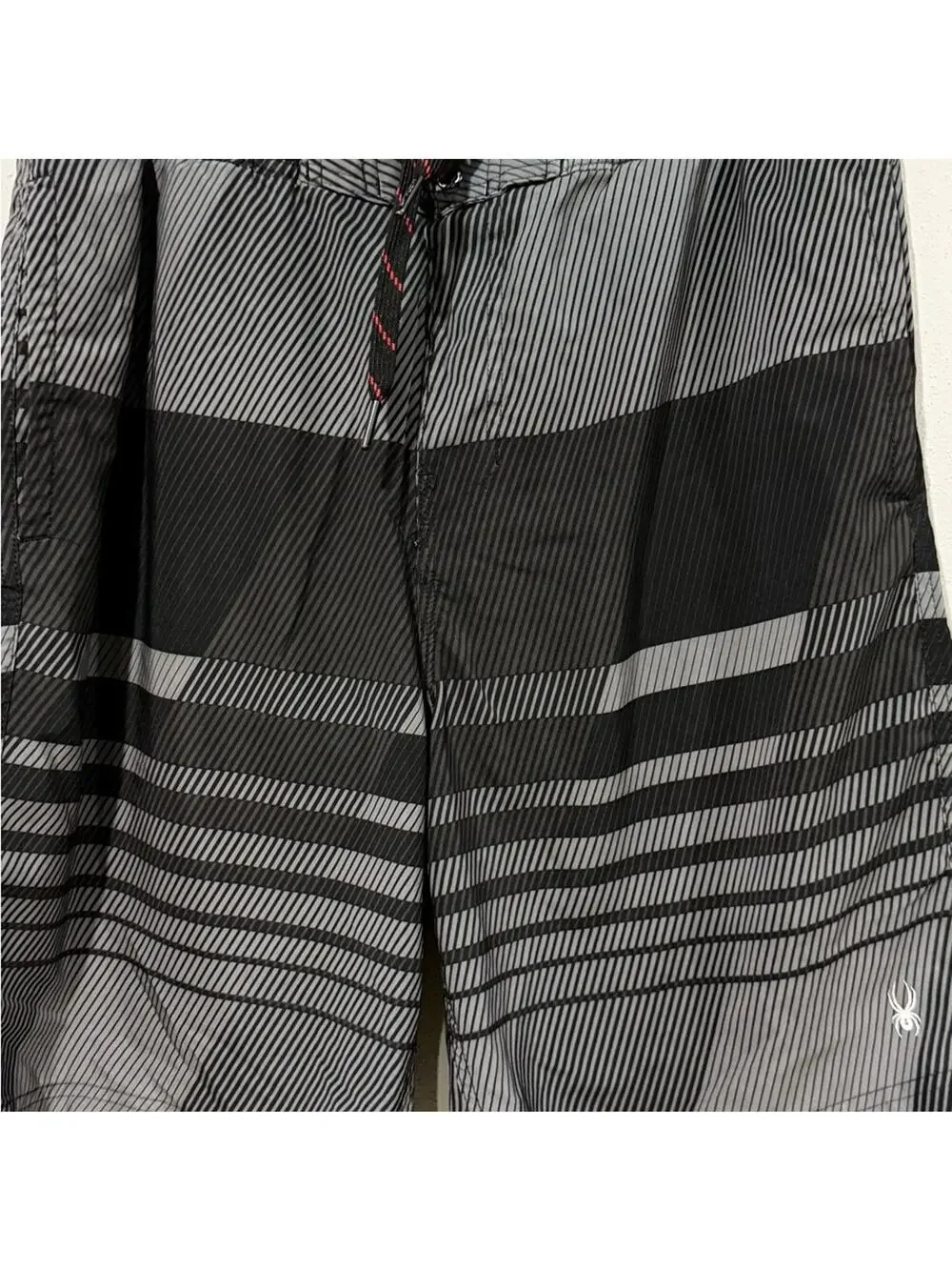Spyder Men's Black and Gray Swim Shorts Size XL